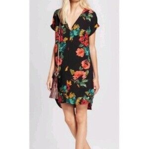 A New Day Women’s XXL Floral Short Sleeve Dress Back Button Casual